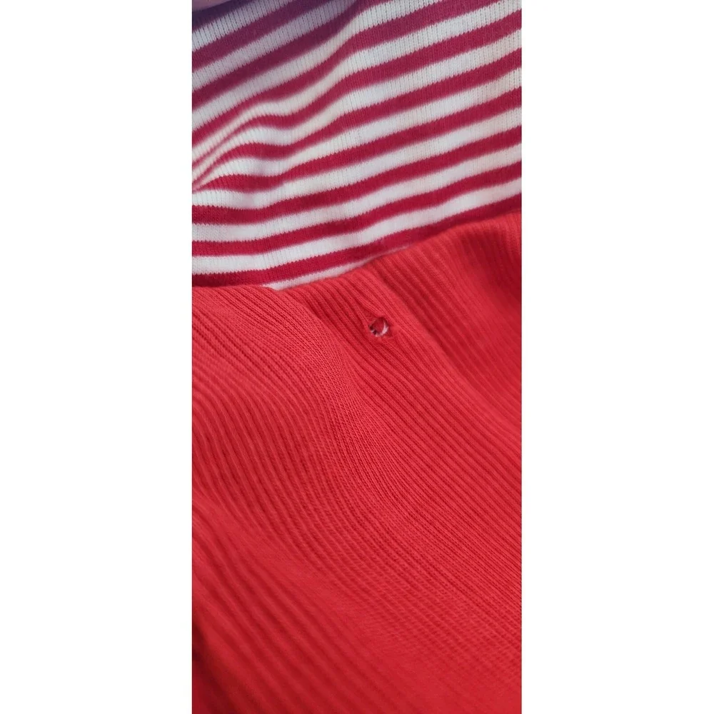 Christmas Skirt Girl's Size 10/12 Handmade Lined Red White Elastic Waist Vintage